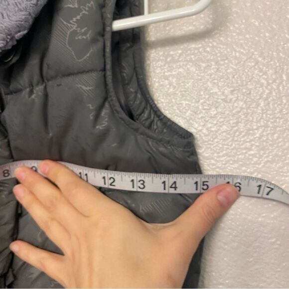 Columbia vintage gray faux fur lined puffer vest omni-shield kids girls 4-5 - Picture 9 of 11